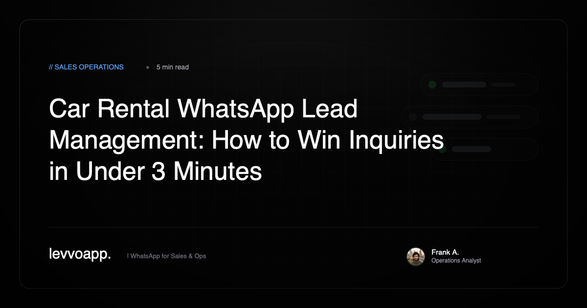WhatsApp shared inbox for car rental fleet lead management