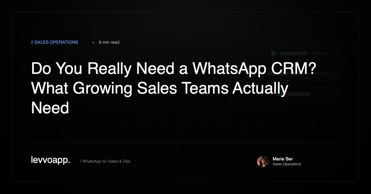 WhatsApp CRM for sales teams