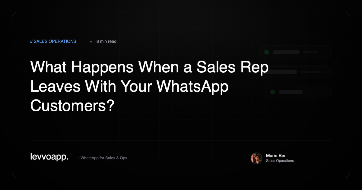 Sales rep leaving with WhatsApp customer conversations