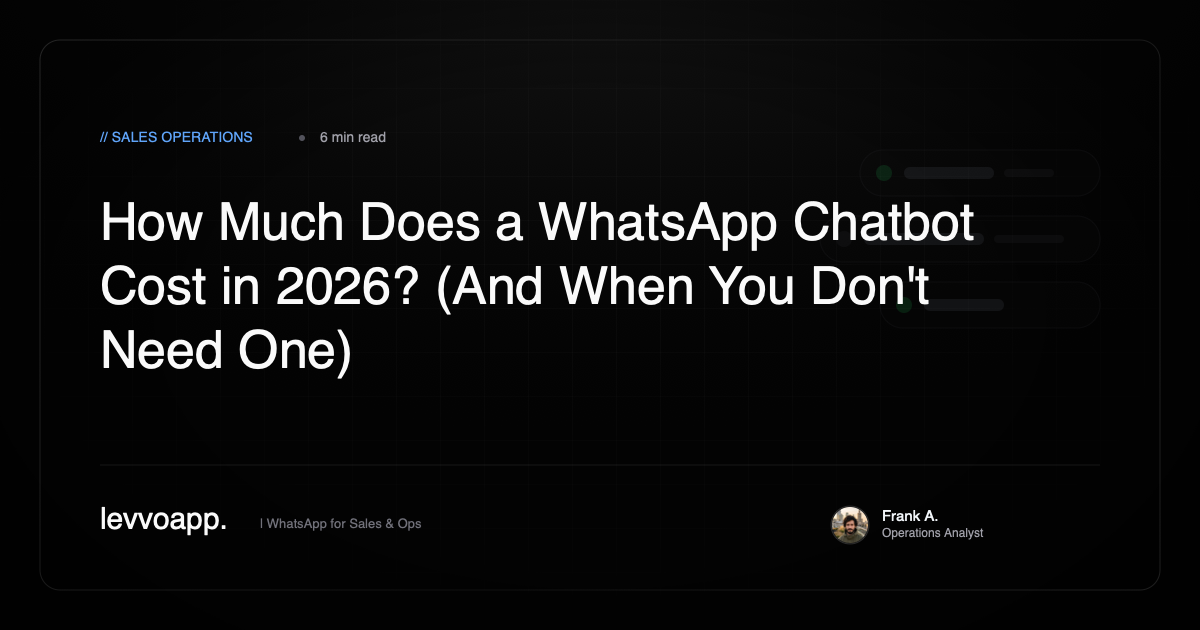 How Much Does a WhatsApp Chatbot Cost in 2026