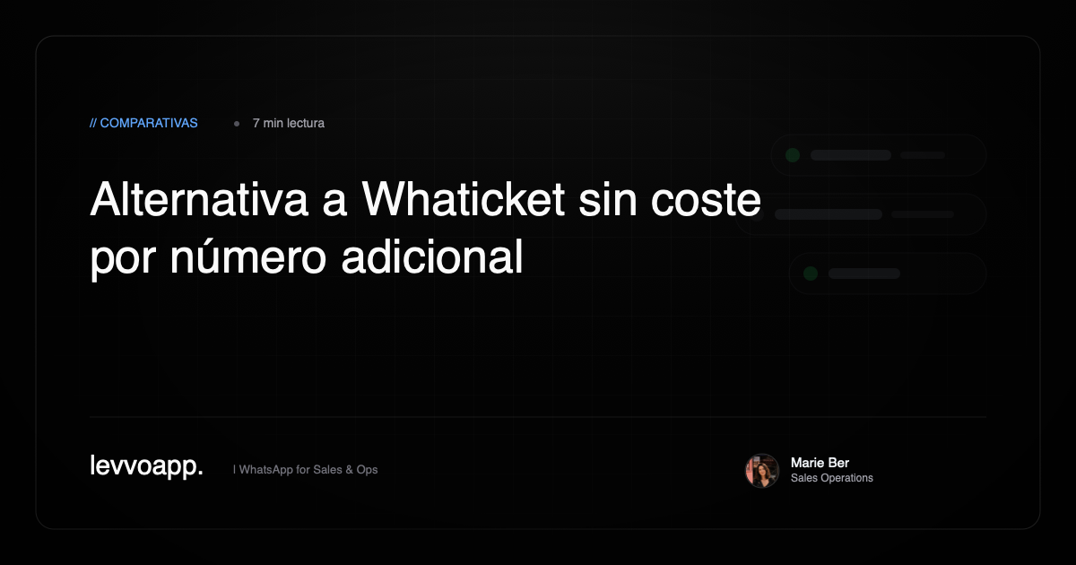 Alternativa a Whaticket sin coste por número adicional