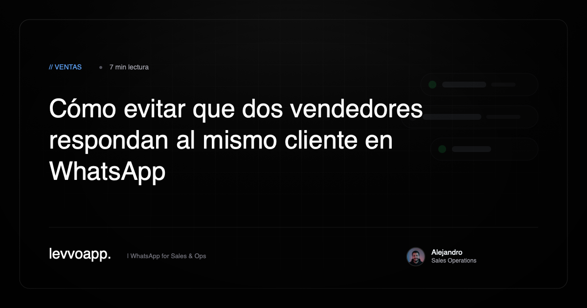 evitar que dos vendedores respondan al mismo cliente por WhatsApp