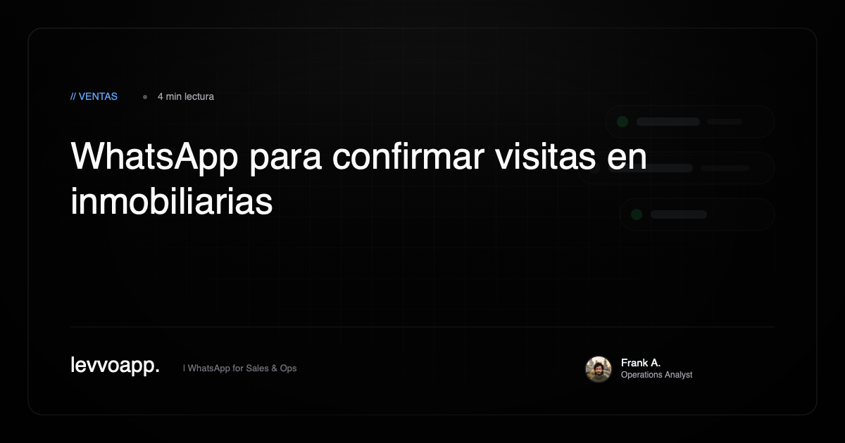 agente inmobiliario confirmando visitas por WhatsApp con asignación por responsable