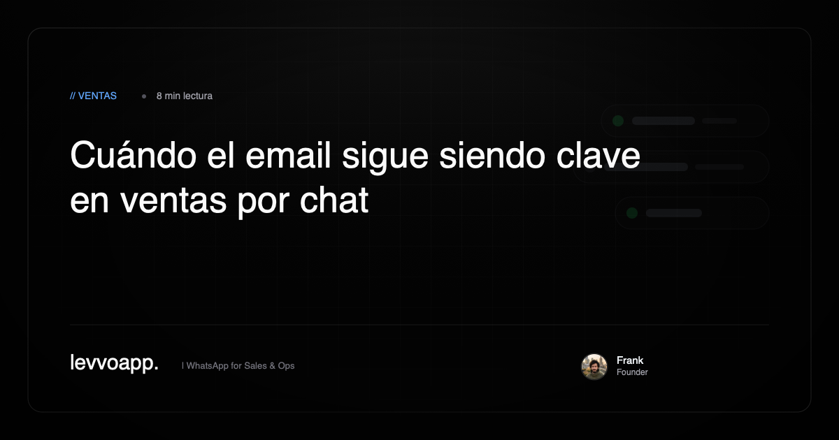Cuándo el email sigue siendo clave en ventas por chat