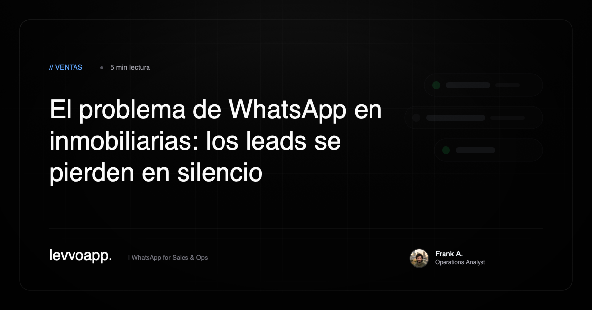 Por qué las inmobiliarias pierden leads de WhatsApp (y cómo evitarlo)