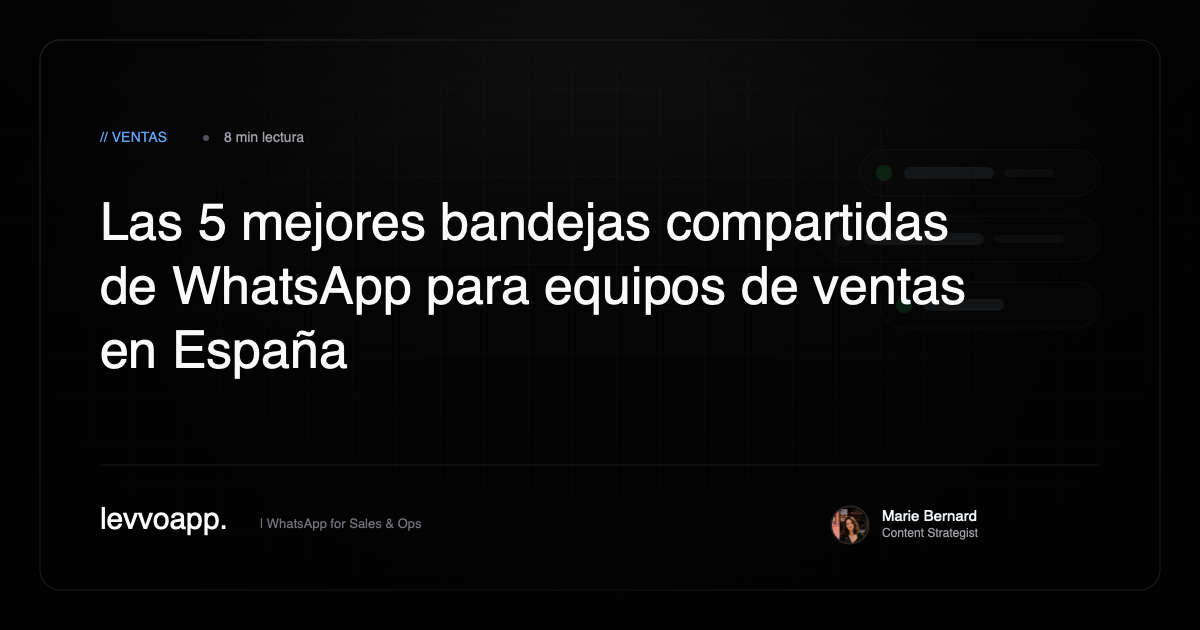 Comparativa de bandejas compartidas de WhatsApp para equipos de ventas en España