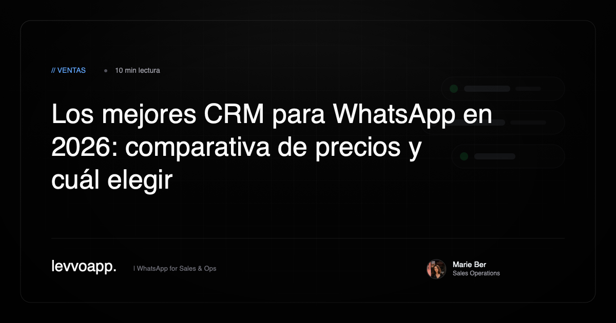 Comparativa de los mejores CRM para WhatsApp 2026 con precios