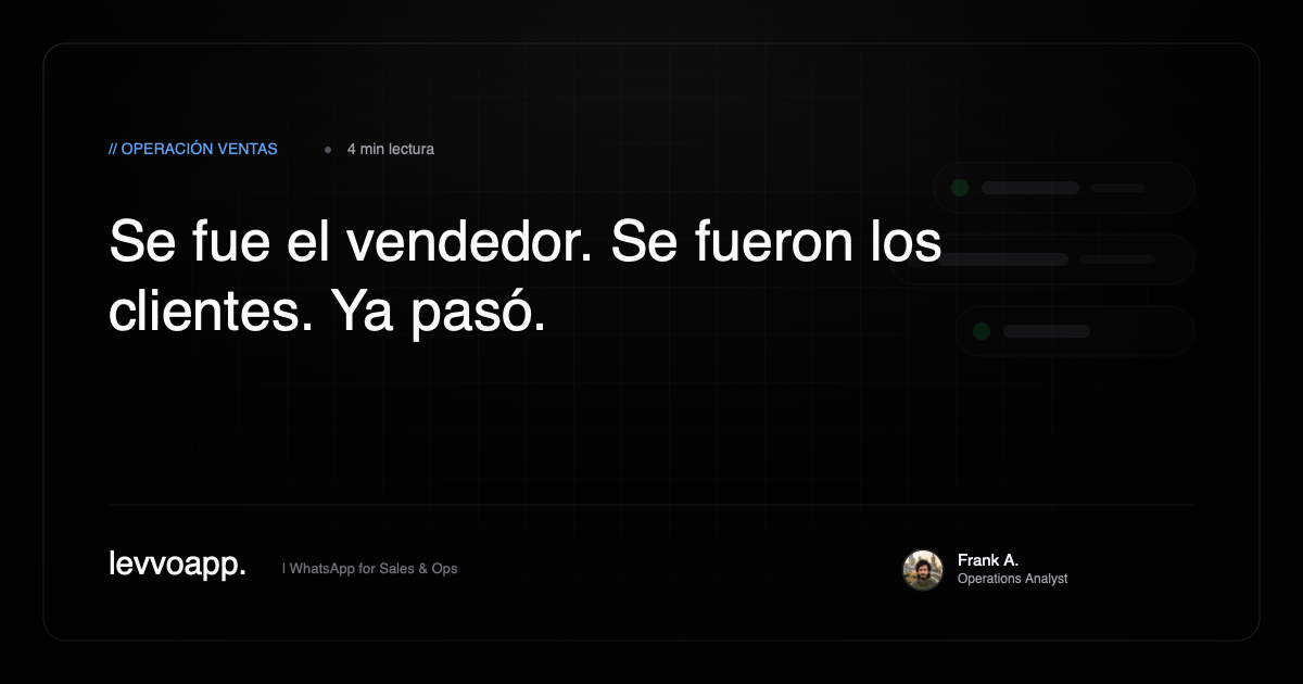 Mi vendedor se fue y se llevó todos los clientes de WhatsApp