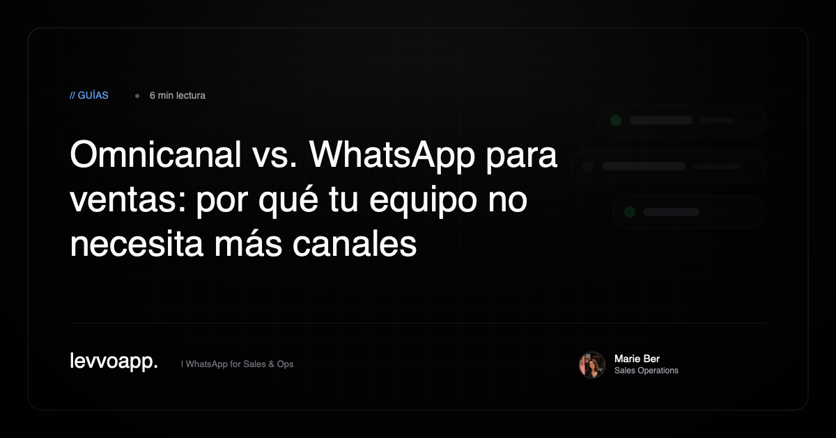 Omnicanal vs WhatsApp para ventas en España