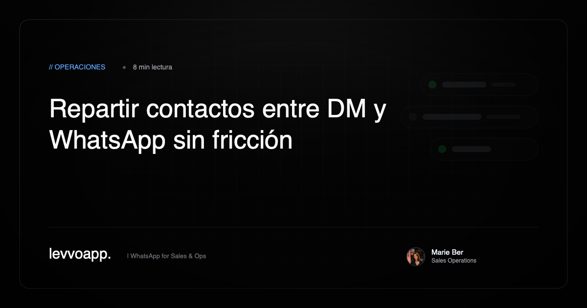 Repartir contactos entre DM y WhatsApp sin fricción