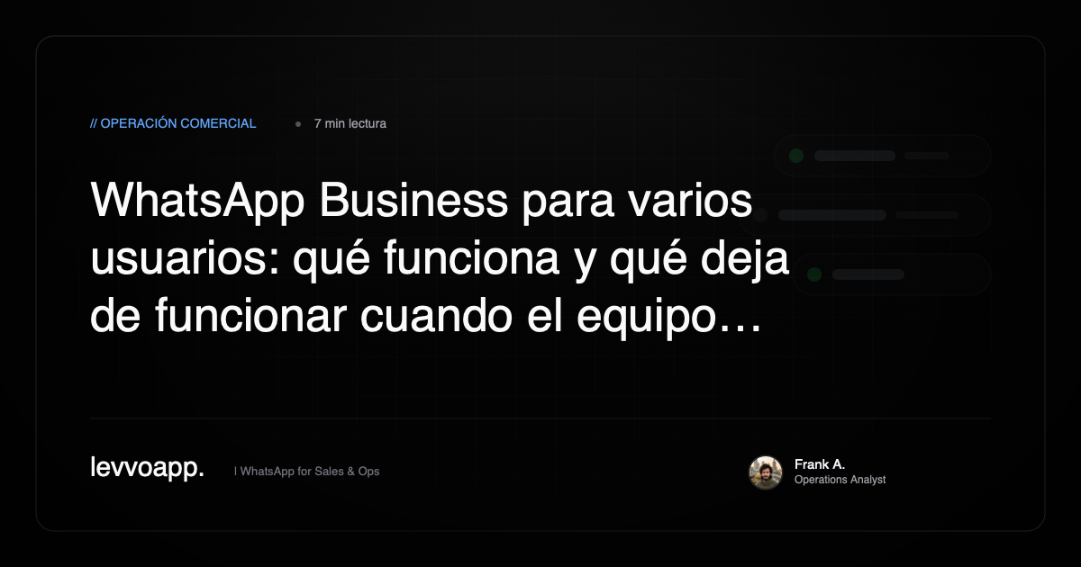 WhatsApp Business con varios usuarios