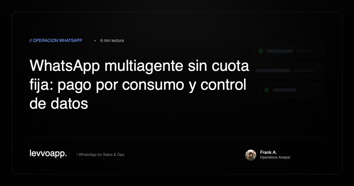 WhatsApp multiagente sin cuota fija por usuario y propiedad de datos comercial