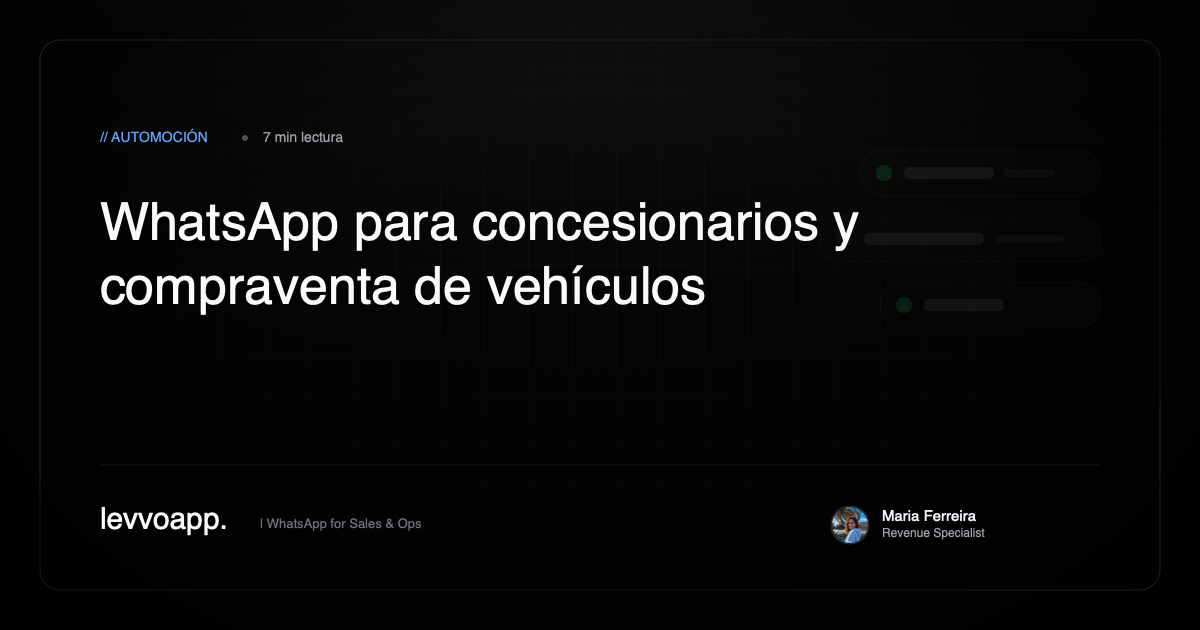 gestion de ventas de coches y atencion por whatsapp en concesionarios de automocion
